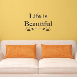 Life Is Beautiful Vinyl Decal Wall Art Quote - Vwaq - thumbnail 1