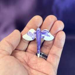 Handmade Angel Of Light Sculpture Marble, Quartz, Selenite Healing Tool - thumbnail 4