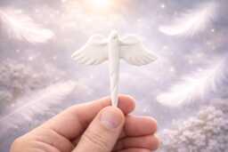 Handmade Angel Of Light Sculpture Marble, Quartz, Selenite Healing Tool
