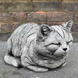 Concrete Sleeping Cat Statue Outdoor Kitty Sculpture Garden Pet Decoration Handcrafted Memorial Ornament Cement Kitten Art Lover Gift - thumbnail 1