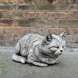 Concrete Sleeping Cat Statue Outdoor Kitty Sculpture Garden Pet Decoration Handcrafted Memorial Ornament Cement Kitten Art Lover Gift - thumbnail 4