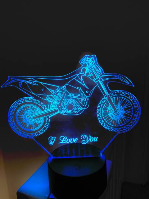 Motorcycle 3D Smart App Control Night Light Bluetooth, Music, 7&16M Colour Mobile App , Gift Led Lamp - image 1