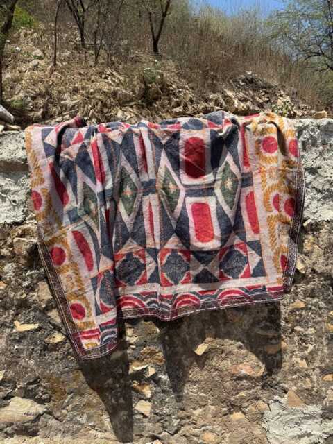 Soft Cotton Persian Kantha Quilt With Digital Prints, Handcrafted Reversible Blanket, Traditional Indian Bedspread - image 1