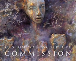 Vina. Wall Sculpture, Spiritual Art By Fae Factory Visionary Artist Dr Franky Dolan -Original Canvas Painting Clay Relief Goddess Art 3D - thumbnail 1