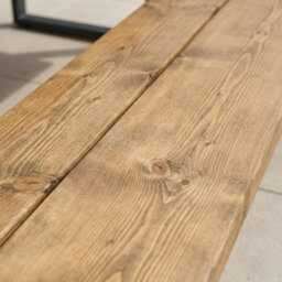 Rustic Slatted Outdoor Picnic Table With Fixed Benches - thumbnail 2