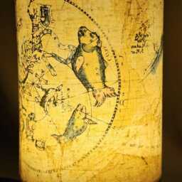 Usb Klimt The Kiss & Map Table Lamp Design Decoupage Home Decor Bedside Night Light Gift - thumbnail 3