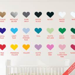Light Baby Blue Heart Wall Decals Stickers Decor Nursery Boy Modern & Scandinavian - Sets Of 25 - thumbnail 2