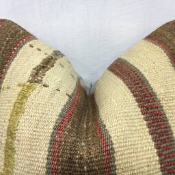 Vintage Turkish Kilim Pillow Cover, Handwoven Accent 20x20 - thumbnail 2