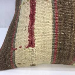 Vintage Turkish Kilim Pillow Cover, Handwoven Accent 20x20 - thumbnail 3