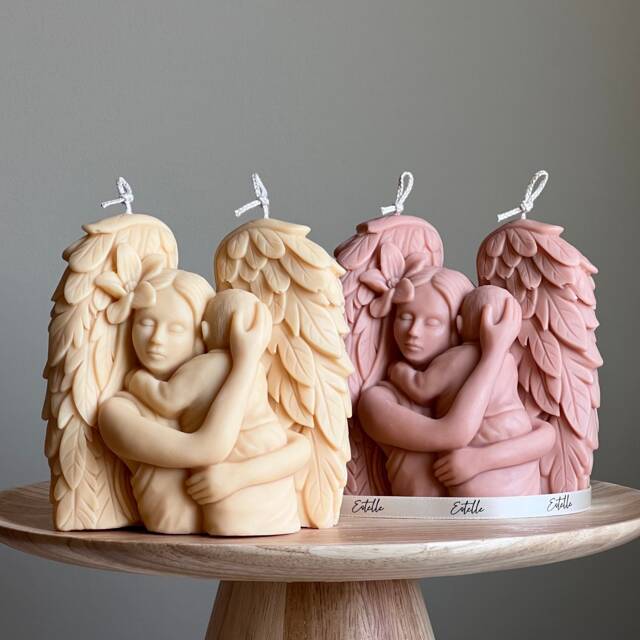 Mother Angel Soy Wax Candle Hand-Poured Sculptural Gift - image 1