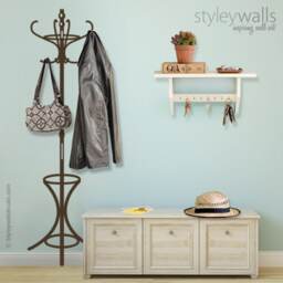 Coat Rack Wall Decal, Hanger Sticker For Home Decor, Entrance Decor Office Decal - thumbnail 1