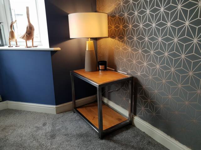 Industrial Rustic Style End Table - image 1