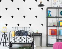 Plus Sign Wall Decals 70 Swiss Cross Stickers, Scandinavian Decor - thumbnail 1