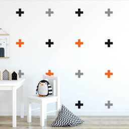 Plus Sign Wall Decals 70 Swiss Cross Stickers, Scandinavian Decor - thumbnail 3