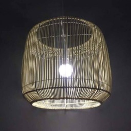 Rattan Pendant Light - Wicker Hanging Lamp Shade Bohemian Lighting - thumbnail 2