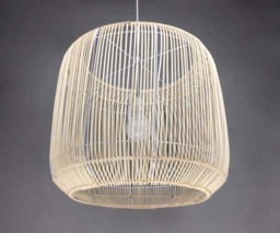Rattan Pendant Light - Wicker Hanging Lamp Shade Bohemian Lighting - thumbnail 1