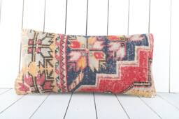 Handmade Kilim Lumbar Pillow Cover Turkish Home Decor - 12x24 Inch - thumbnail 1