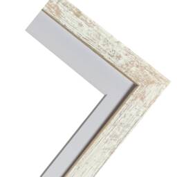 H7 Distressed White Wood Photo Frame With Mount - thumbnail 2