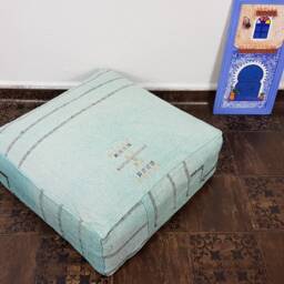 stuffed Floor Pillow Large Cushions Moroccan, Rug Pillows, Cactus Silk Floor Cushion, Square Pouf, Pillows, Sabra Silk Pouf - thumbnail 2
