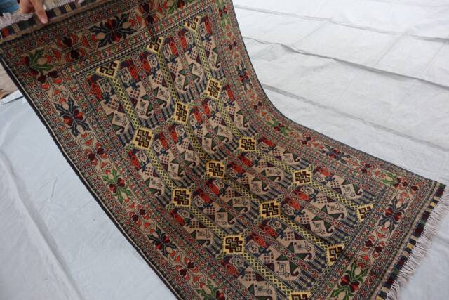 3'2x5'6 Handmade Afghan Area Rug - Top Quality Hand Knotted Veg Dyes Wool Oriental Turkmen Tribal Rug, 3x5 Living Rom - image 1