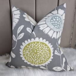 Scion/Harlequin Retro Grey Cushion Cover Anneke Acid Pumice Marine Double Sided 100% Cotton Style Cushion Cover - thumbnail 2