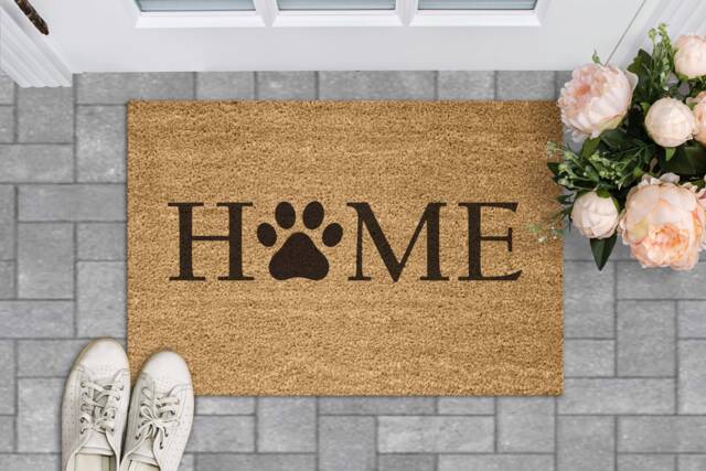 Dog Paw Home Doormat - Coir Welcome Mat, Lovers - image 1