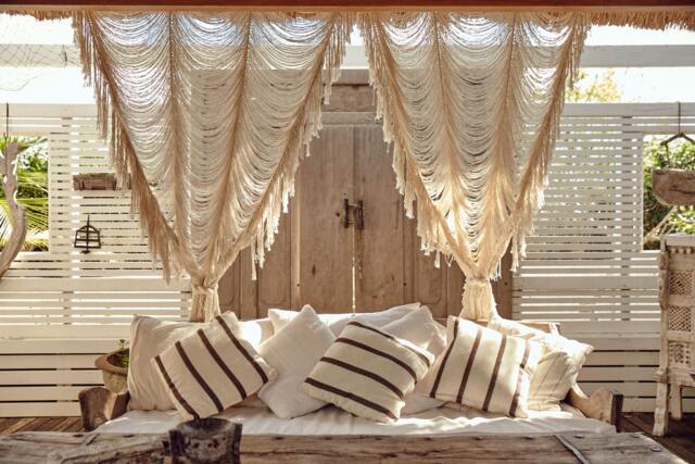 Large Macrame Cotton Curtain, Boho Wedding Altar Decor - image 1