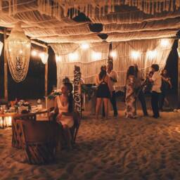 Large Macrame Cotton Curtain, Boho Wedding Altar Decor - thumbnail 4