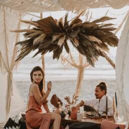 Large Macrame Cotton Curtain, Boho Wedding Altar Decor - thumbnail 3