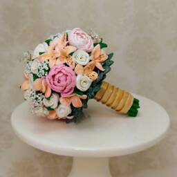 Wedding Bouquet Mini Replica Custom Ornament - Gift First Anniversary Newlyweds Clay Shop - thumbnail 2