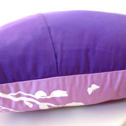 Lavender Magnolia Pillow Butterfly Accent, Floral Throw Pillow - 12x18 - thumbnail 4