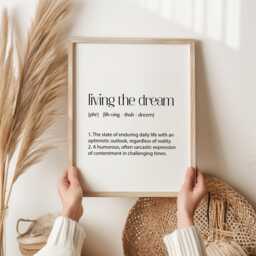 Living The Dream Print - Funny, Sarcastic Wall Art For Teens & Adults - Relatable Humor Poster Bedroom Or Office Decor Family Hallway - thumbnail 1