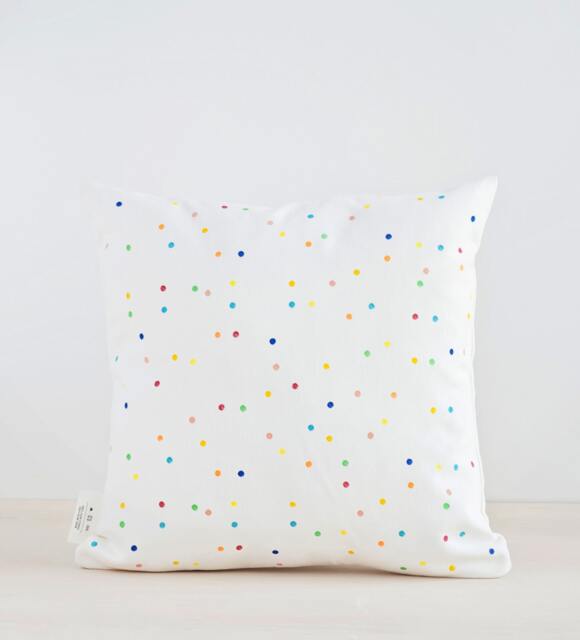 Hand-Drawn Polka Dot Pillow Cover Modern Kids Nursery Decor - image 1