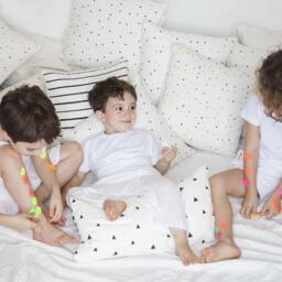 Hand-Drawn Polka Dot Pillow Cover Modern Kids Nursery Decor - thumbnail 2