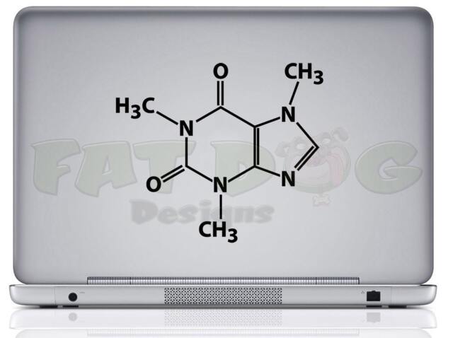 Caffeine Molecule Removable Vinyl Decal - Science Decal, Chemistry Wall Art, Stem Teacher Sign, Classroom Decor, Gift - image 1