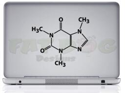 Caffeine Molecule Removable Vinyl Decal - Science Decal, Chemistry Wall Art, Stem Teacher Sign, Classroom Decor, Gift - thumbnail 1
