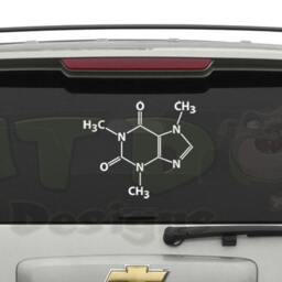 Caffeine Molecule Removable Vinyl Decal - Science Decal, Chemistry Wall Art, Stem Teacher Sign, Classroom Decor, Gift - thumbnail 3