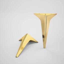 Set Of 4, Brass Furniture Legs, Console Metal Coffee Table Replacement Upcycle Leg - thumbnail 4
