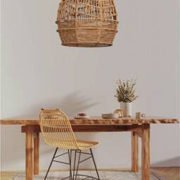 Fiby - Bohemian Pendant Lamp With Natural Fiber Shade Boho Lighting Home Decor - thumbnail 2