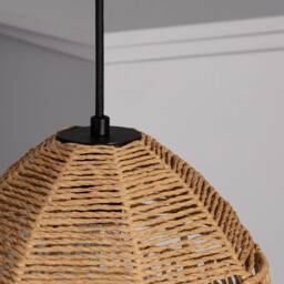 Fiby - Bohemian Pendant Lamp With Natural Fiber Shade Boho Lighting Home Decor - thumbnail 3