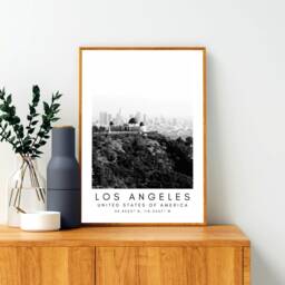 Los Angeles Print Minimalist Black & White Landmark Art - thumbnail 3