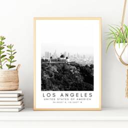 Los Angeles Print Minimalist Black & White Landmark Art - thumbnail 2
