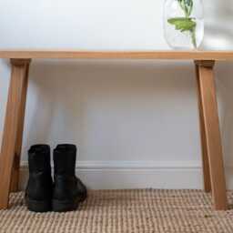 Hallway Shoe Bench in Light Oak, Bench For Porch, Mudroom, Entrance Hall, Small Seat Shoes, Made England - thumbnail 2