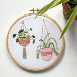 Embroidery Kit, Plant Lady Gift, Beginner Hand Embroidery Stitch Guide, Diy Embroidery, Diy Home Decor, Christmas Gift For Mom - thumbnail 3