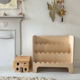 Scalloped Montessori Children's Bookcase - Charming Scallop Shelf For Kids' Room Storage - thumbnail 2
