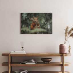 Squirrel Wild Nature Canvas, Wall Art Picture, Green Decoration, Animals Canvas - thumbnail 2