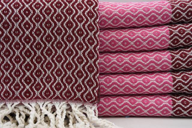 "Burgundy & Fuchsia Towel, 40""x67" - image 1