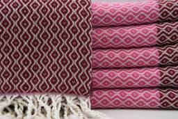 "Burgundy & Fuchsia Towel, 40""x67" - thumbnail 1