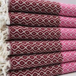"Burgundy & Fuchsia Towel, 40""x67" - thumbnail 3