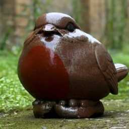 Concrete Robin Bird Sculpture Stone Garden & Home Ornament Outdoor Wildlife Decoration Rustic Cement Figurine Bird Lover Gift Lawn Statue - thumbnail 3